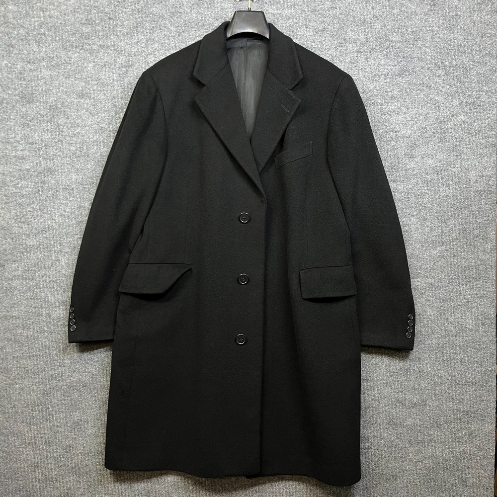 Polo Ralph Lauren Cashmere Overcoat Men's Black Italian Made Jacket - 42 Short